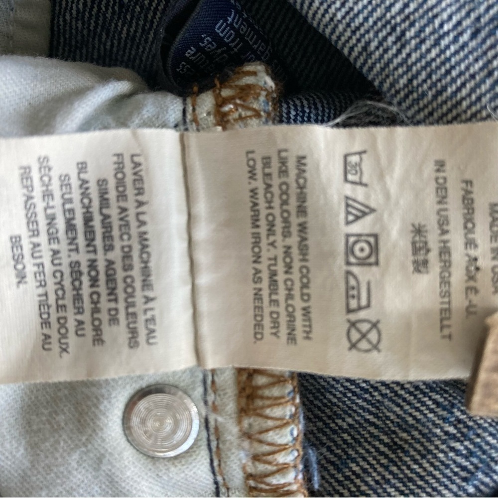 Point Sur Shoreditch Straight Leg Raw Hem Denim Jeans Patch Distressed sz 28 - Picture 13 of 15